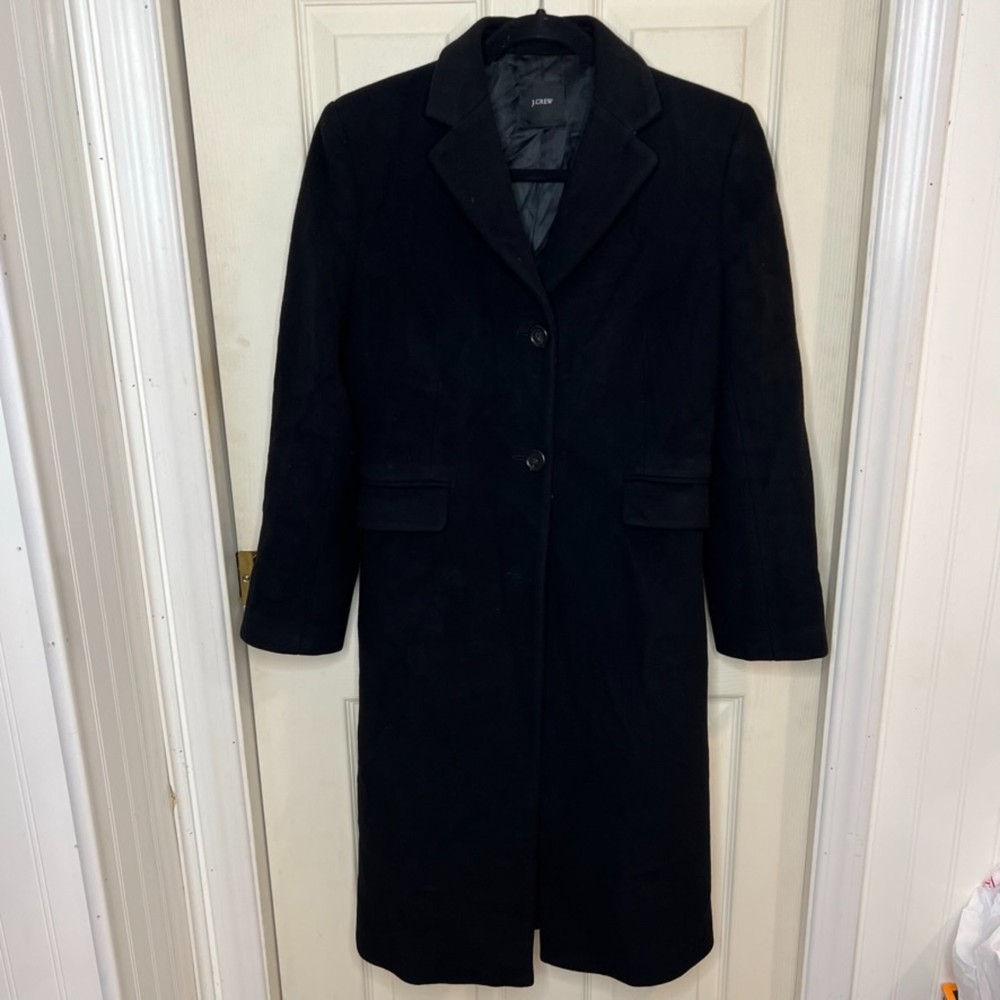 J. Crew Black Long Peacoat Size Small